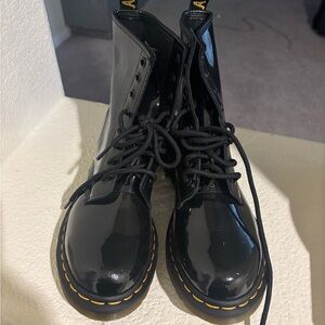 Dr. Martens Black Boots with Yellow Insole